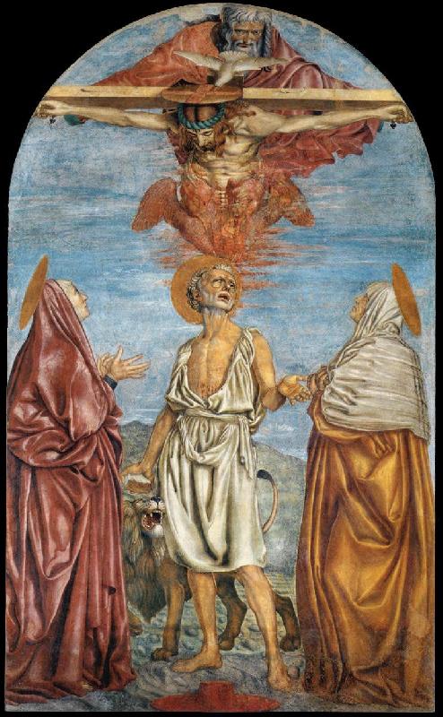 Andrea del Castagno The Holy Trinity, St Jerome and Two Saints oil painting picture